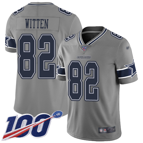 Men Dallas Cowboys Limited Gray Jason Witten #82 100th Season Inverted Legend NFL Jersey->dallas cowboys->NFL Jersey